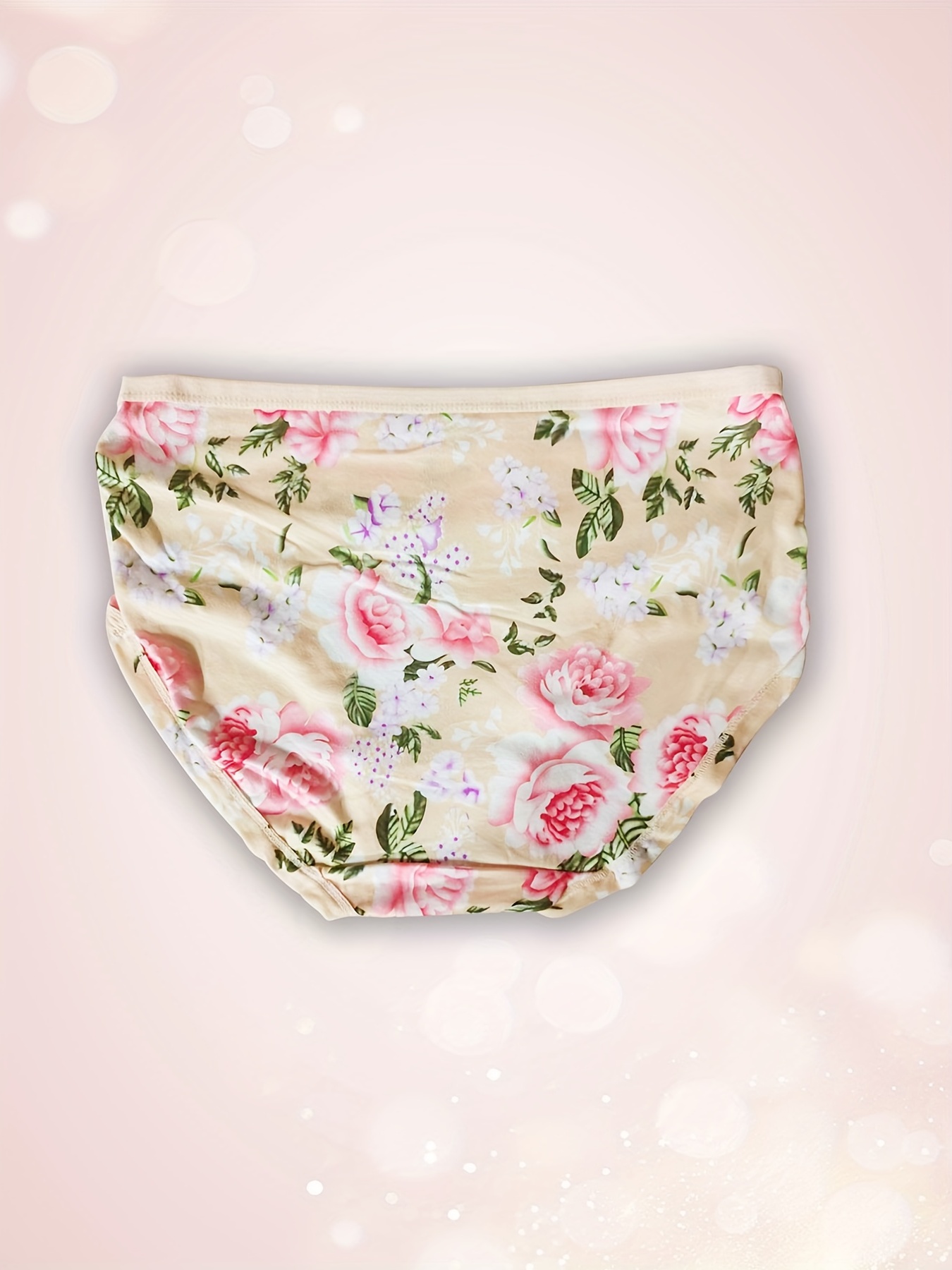 Floral Print Briefs Panties, Comfy & Breathable *-* Stretchy Panties,  Women's Underwear & Lingerie