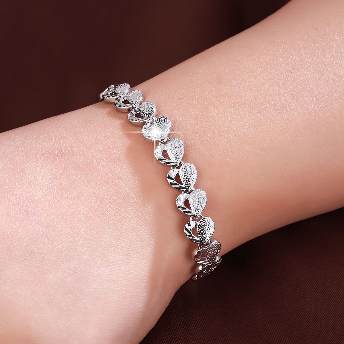 Delicate Women's Heart Bracelet, Daily Wear