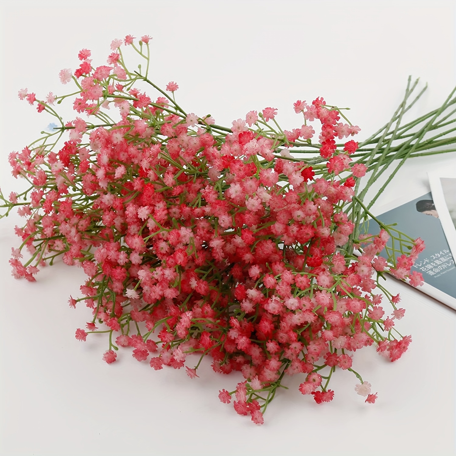 4 Pack | 27 Pink Babys Breath Artificial Flowers, Gypsophila Real Touch  Silk Flowers Stem