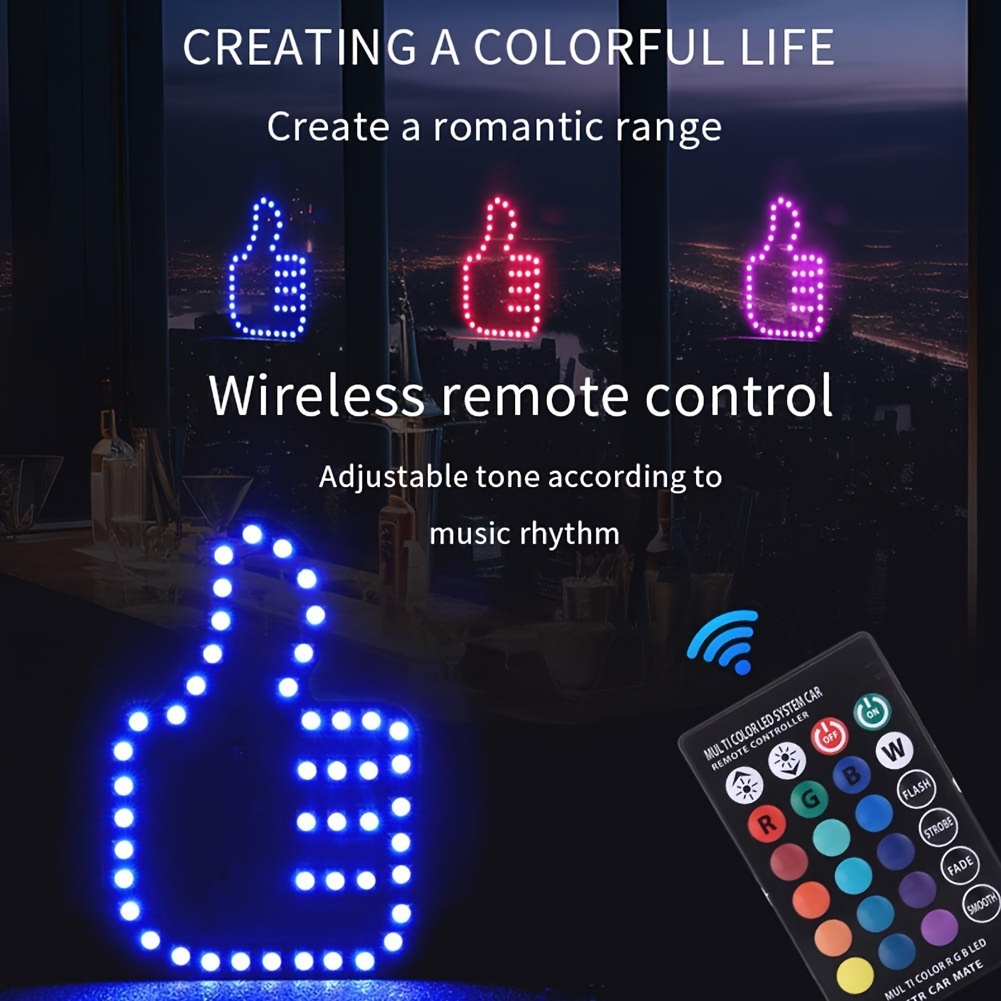 3in1 LED Fun Finger Light with Remote Give Funny Middle Gesture