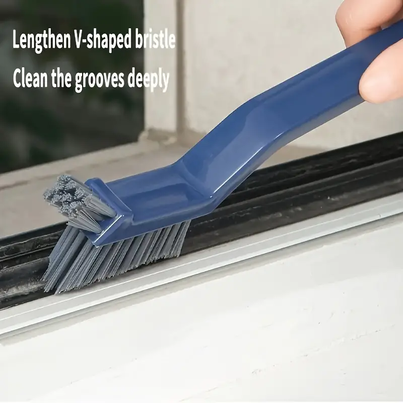 V-shaped Crevice Brush, Multifunctional Floor Seam Brush, 1 Clip Hair  Window Cleaning Brush, Groove Cleaning Tools With Handle, Bathroom Corner  Brush For Wall Floor Tiles Window, Cleaning Tools - Temu United Arab