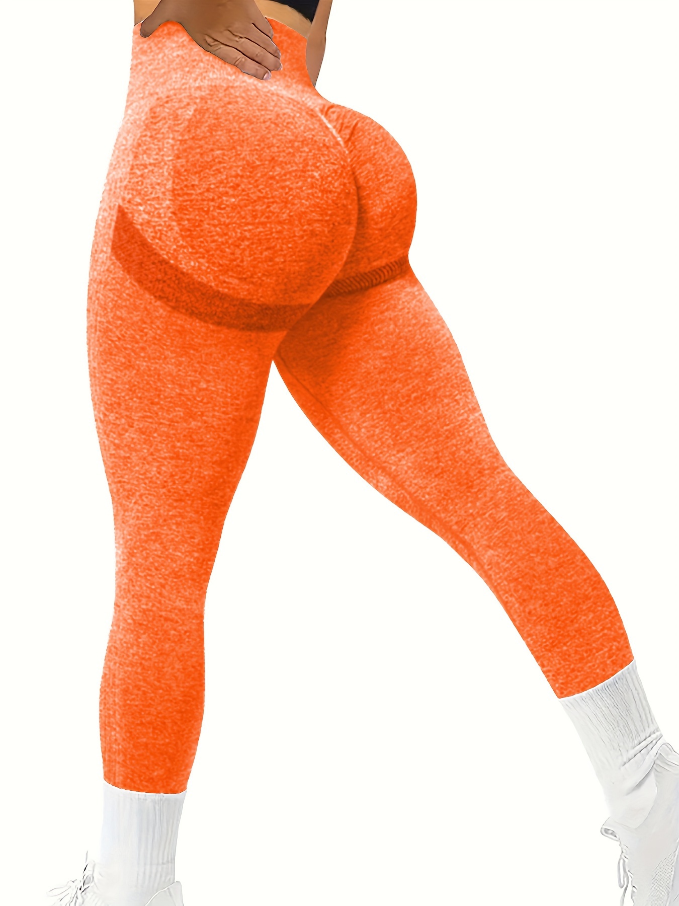Plain Tummy Control Yoga Pants High Stretch Seamless - Temu