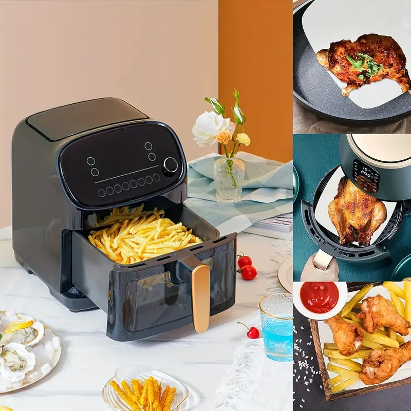 Steamer Liners, Square Air Fryer Disposable Liners, Non Porous
