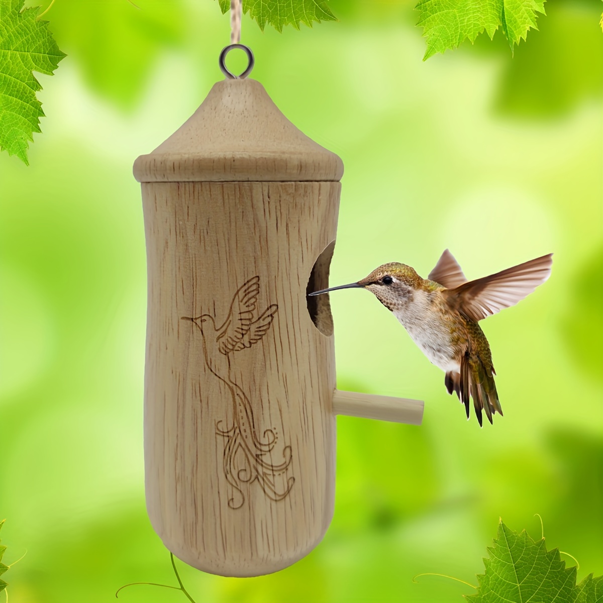 Maison en bois pour colibri, colibri balançoire à l'extérieur à suspendre pour  colibri, pinson, nidification extérieure, A (2 pièces) : :  Terrasse et Jardin