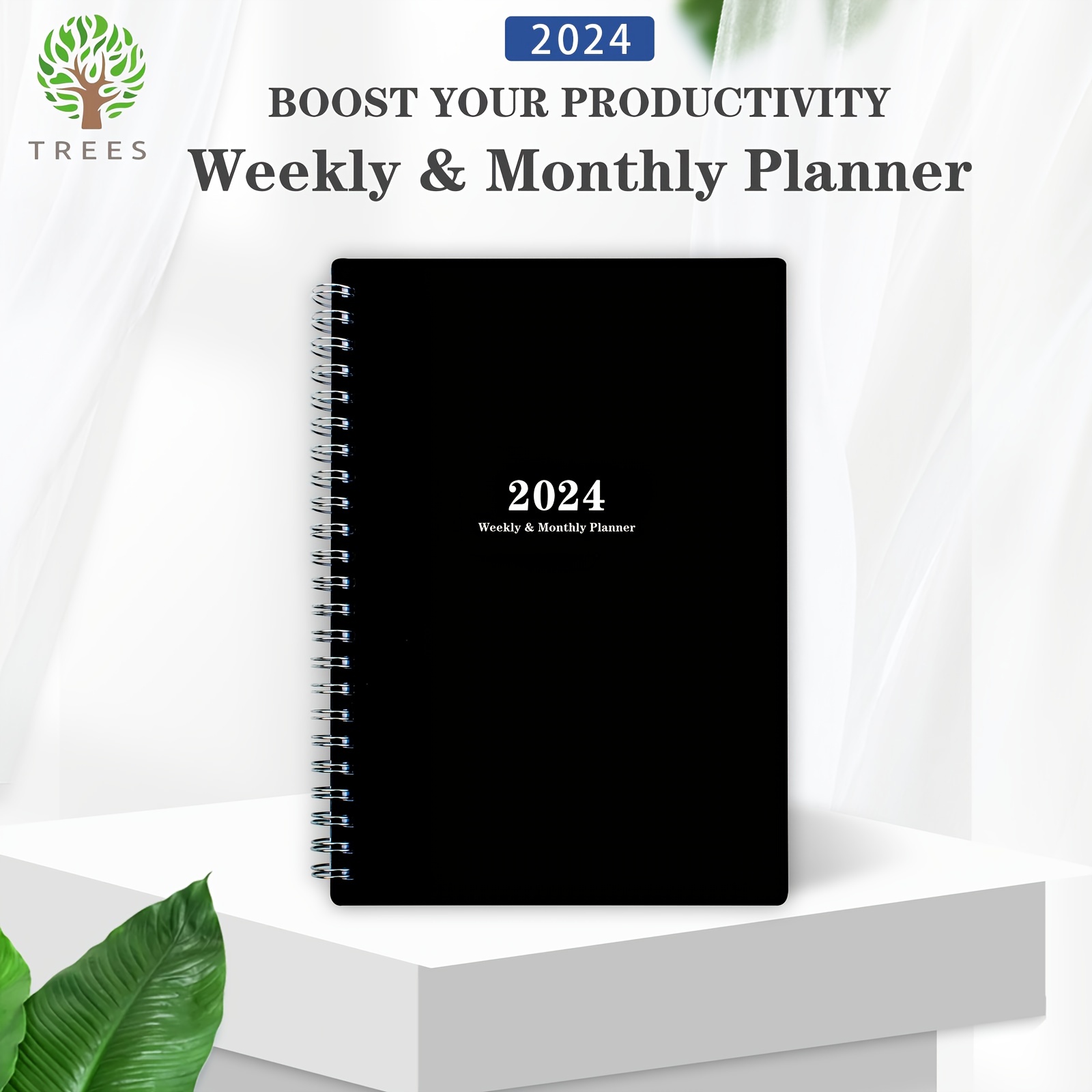 2024 Planner Weekly Monthly Notebook Spiral Day Plan - Temu