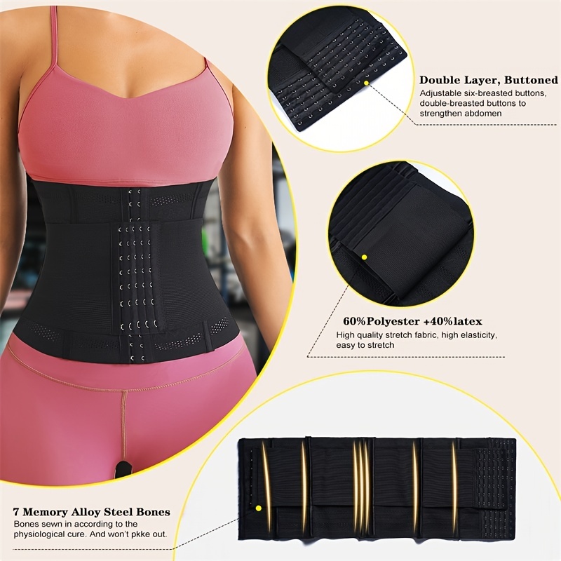 MUSE ONLY Hourglass Waist Trainer Corset Power Mesh Waist Cincher with  Lumbar Support Tummy Belly Solution Shapewear (Small, Black) at   Women's Clothing store