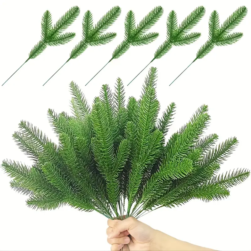 12pcs Christmas Tree Filler Branches, Christmas Artificial Pine Branches,  Fake Evergreen Branches For Christmas DIY Garland, Christmas Tree Fillers, P