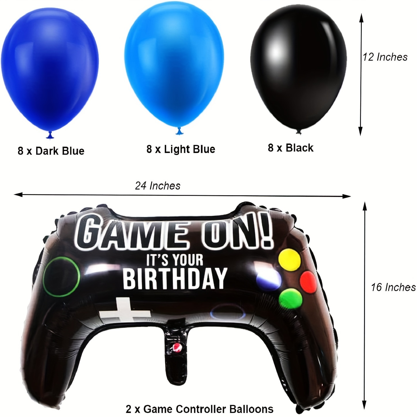 Fun Game Themed Birthday Party Balloon Set Gamepad Pull Flag - Temu