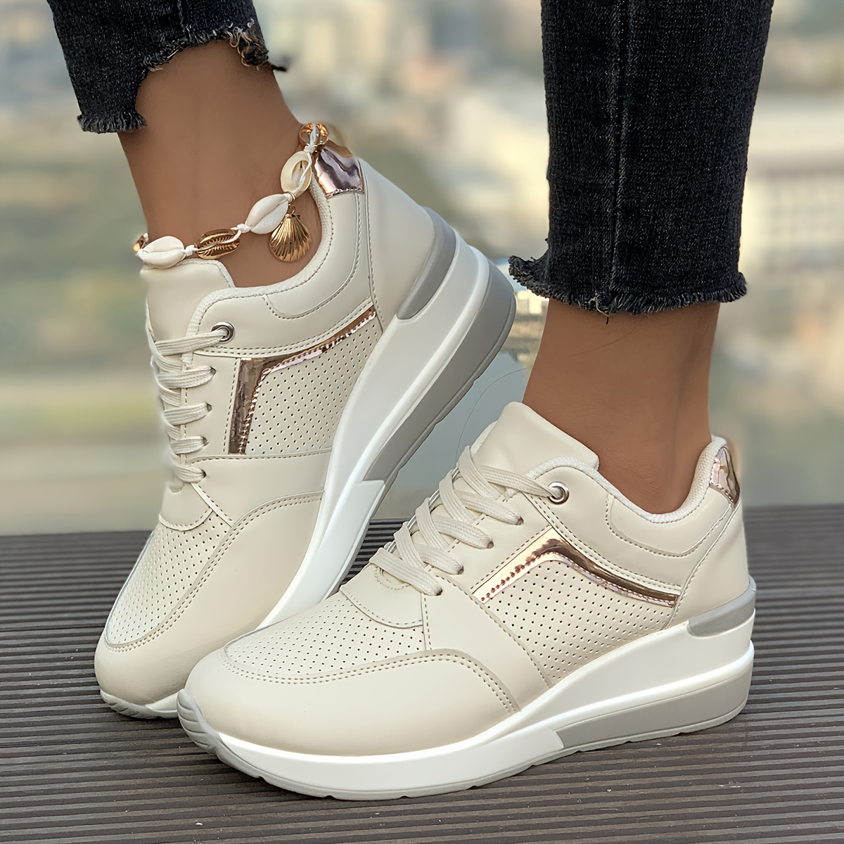 Comfortable wedge sneakers online