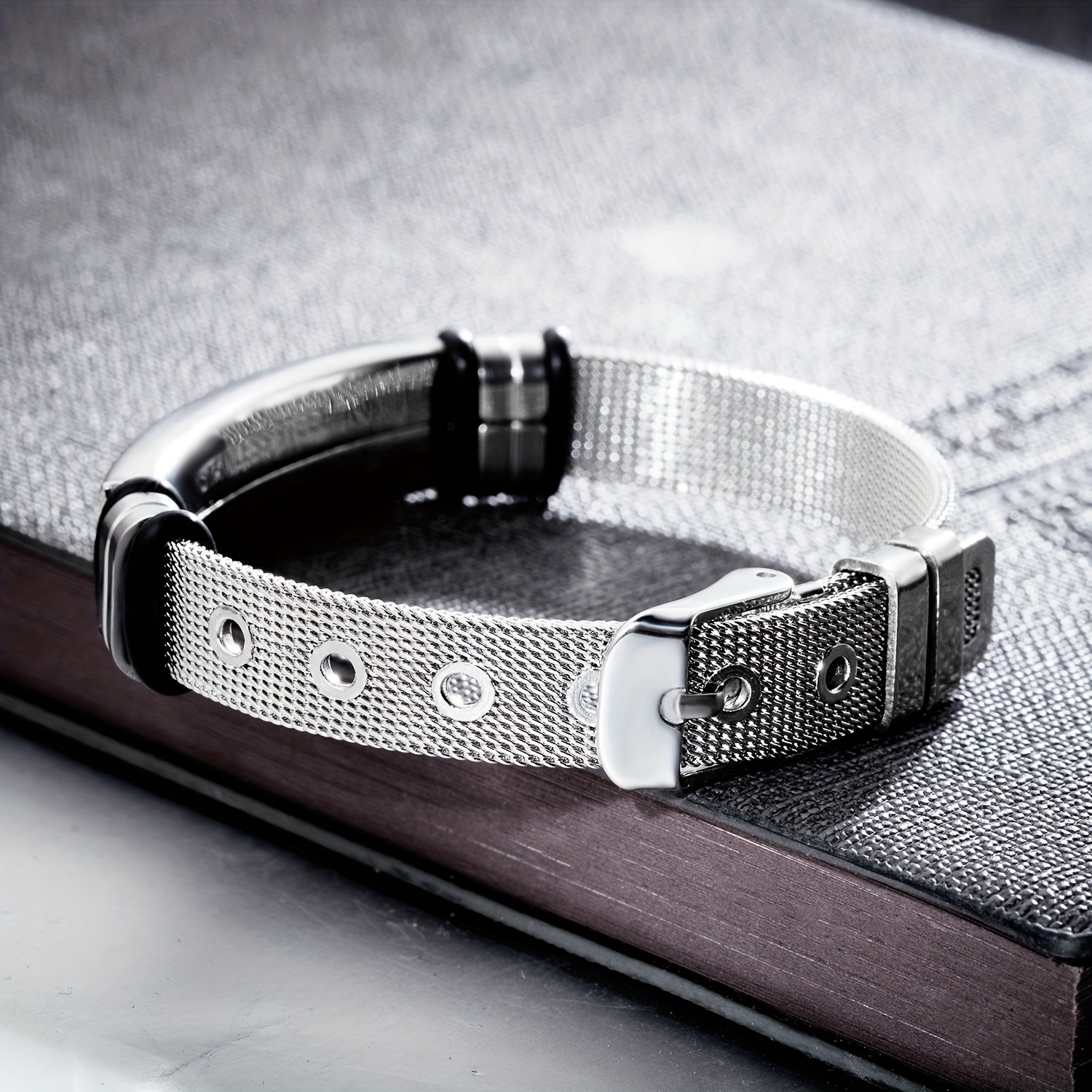 Men's Stainless Steel Cross Bangle Bracelet