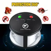 1pc 360 ultrasonic rodent repellent pest control mouse chaser with pressure wave ultrasonic sound for indoor use deterrent for mice and other pests energy saving silent odorless non toxic safe details 2