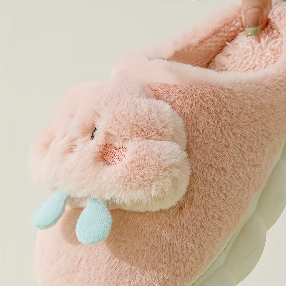 Cute Cartoon Cloud Plush Slippers Closed Toe Slip Fuzzy - Temu
