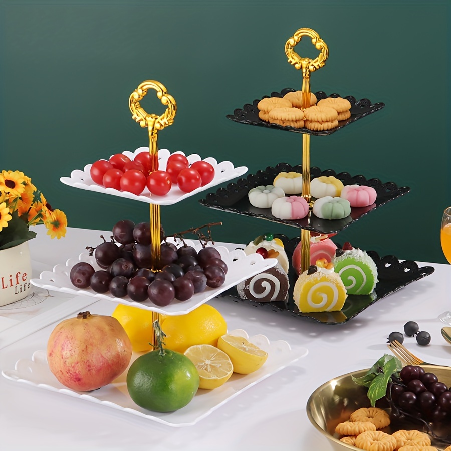 1pc Acrylic Dessert Display Stand, Buffet Tea Break Cake Dessert Service  Tray ,round Fruit Plate, Display Rack, For Home Wedding Holiday Birthday Tea