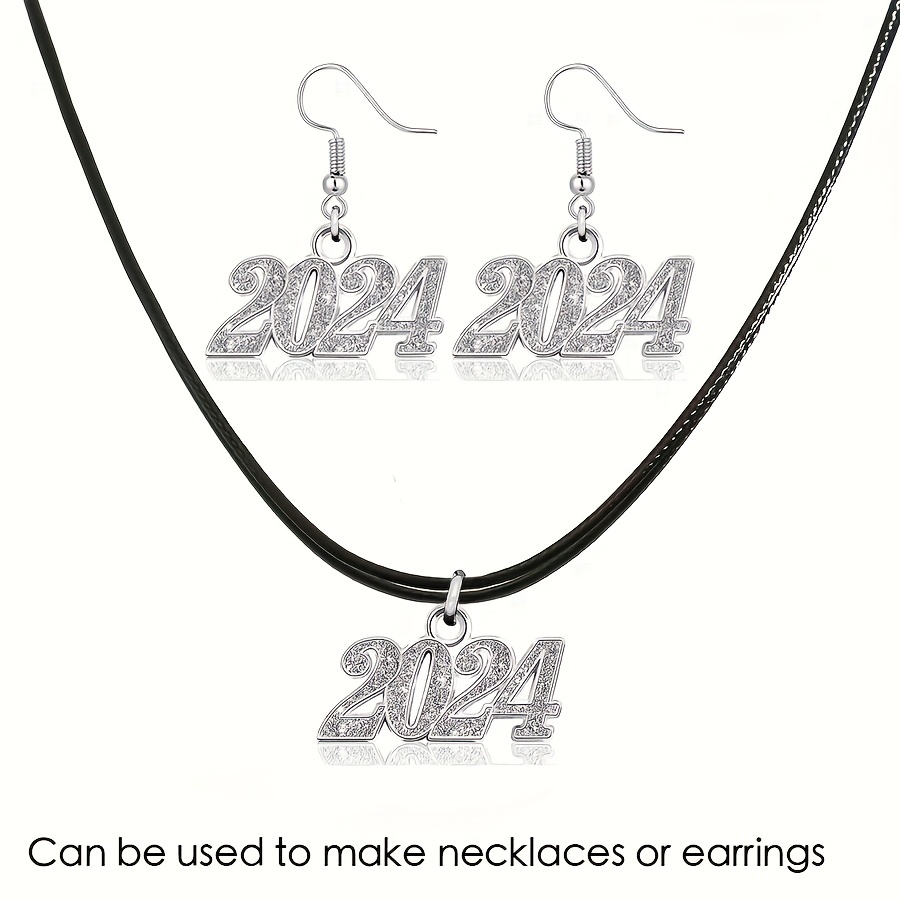 New 2024 Electroplated Digital Pendant Alloy Diy Necklace - Temu