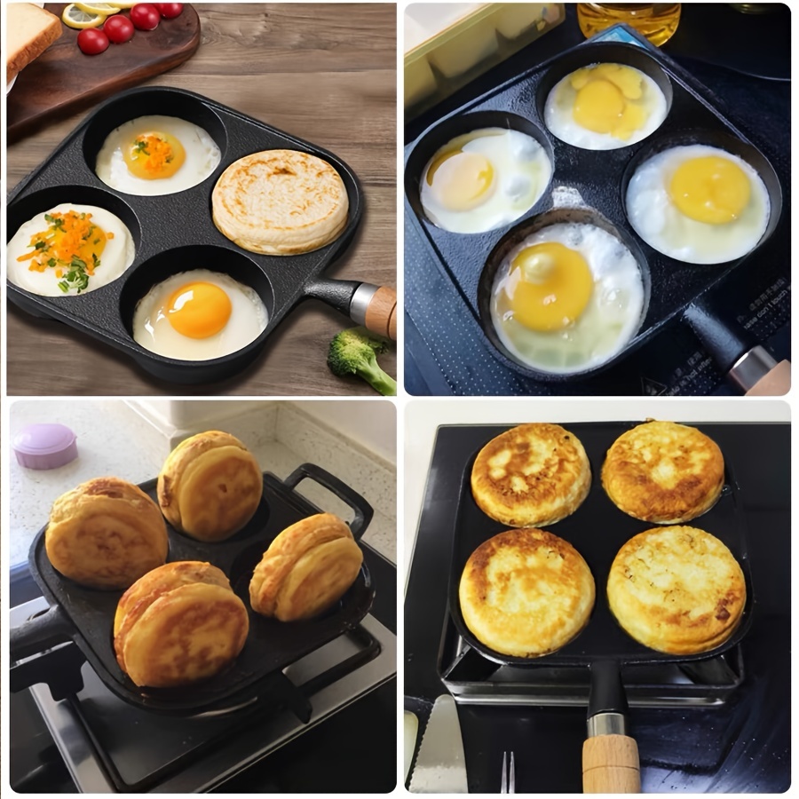 1PC Egg & Hamburger Frying Pan, Fry Pan For Egg, Non Stick Pancake Pan, 4/2  Cups, Aluminium Alloy Pancake Pan Cooker For Breakfast Or Steak, Egg Burge