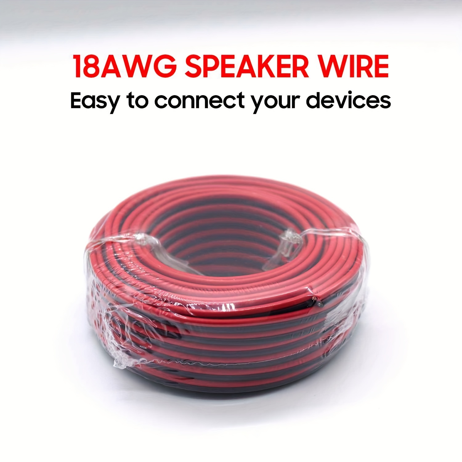 Cable transparente para altavoz de audio para el hogar, 10 AWG calibre 10/2  (100 pies)