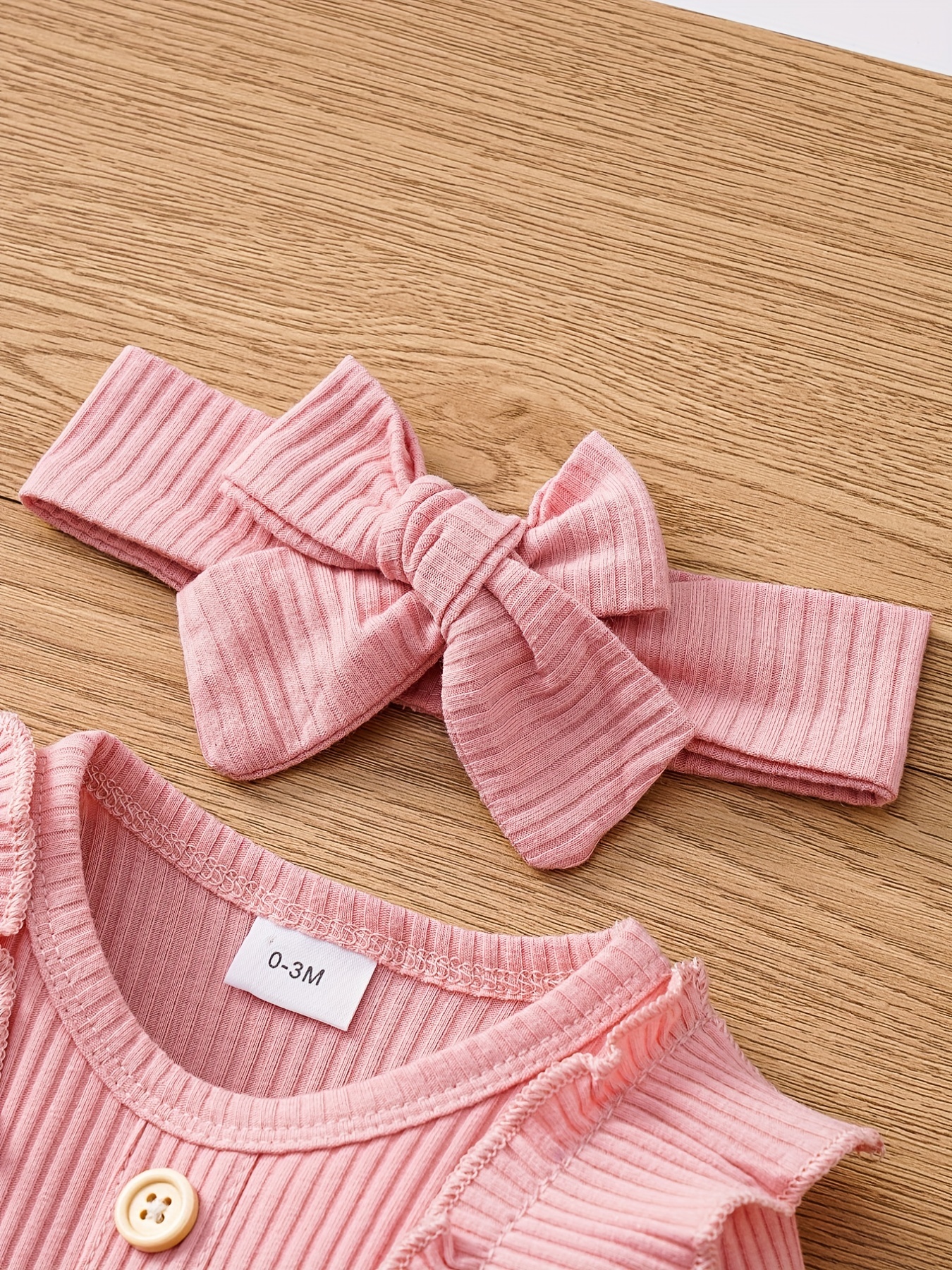 3pcs Baby Girls Bowknot Onesie & Pants & Headband Set