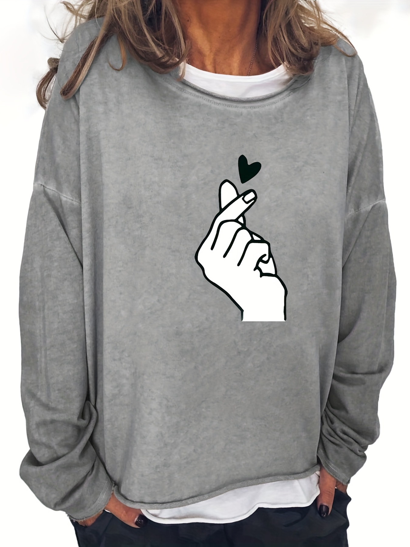 Finger 2025 heart sweatshirt