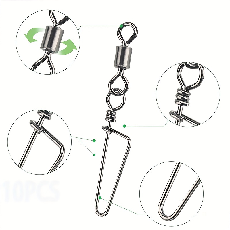 Stainless Steel Fishing Swivels with Snap