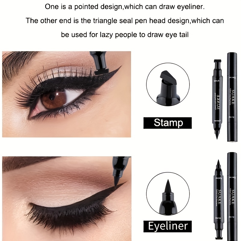 Double Head Eyeliner Eye Stamp Pen Cat Eye Liquid Stamp Wing Shapes Eyeliner Pen