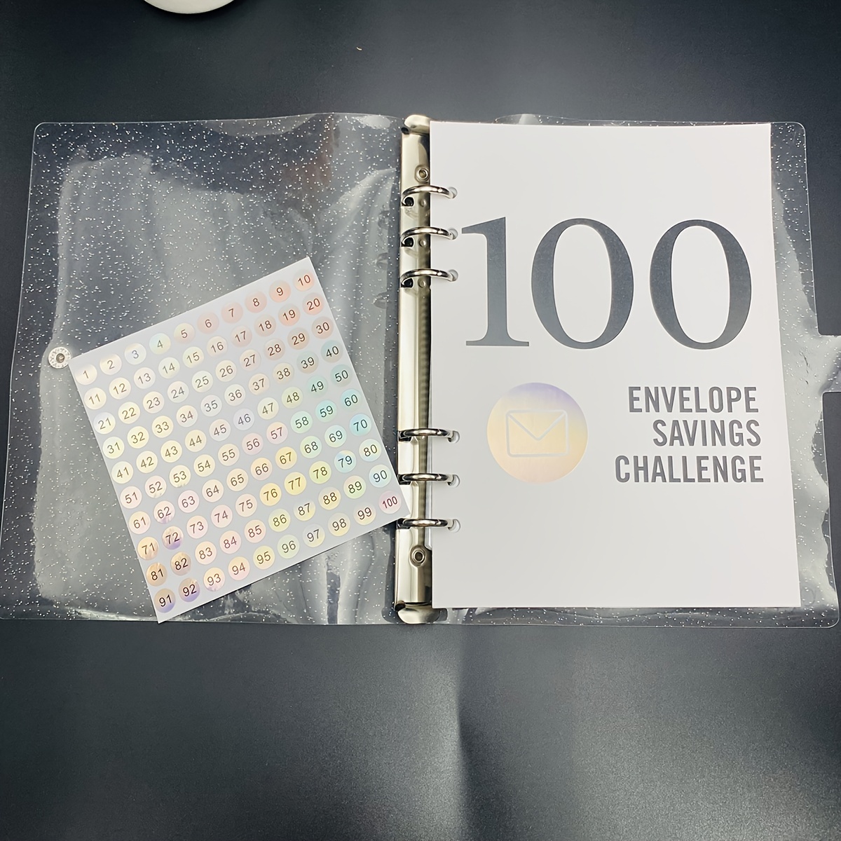 Classeur De Défi D'économie D'argent Laser 100 Enveloppes, Livre