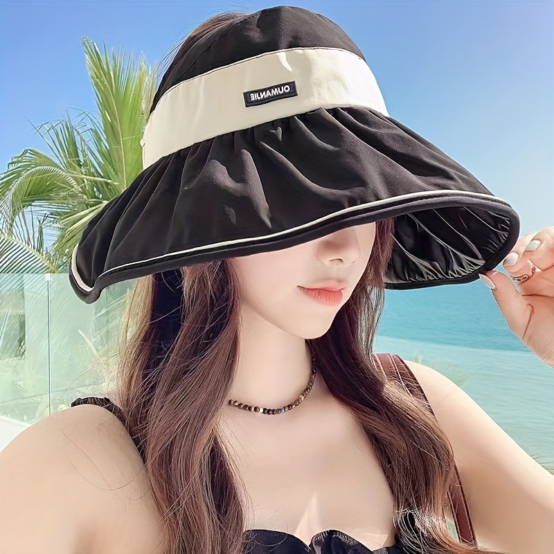 Women's Wide Brim Sun Hat Uv Protection Adjustable Beach Hat