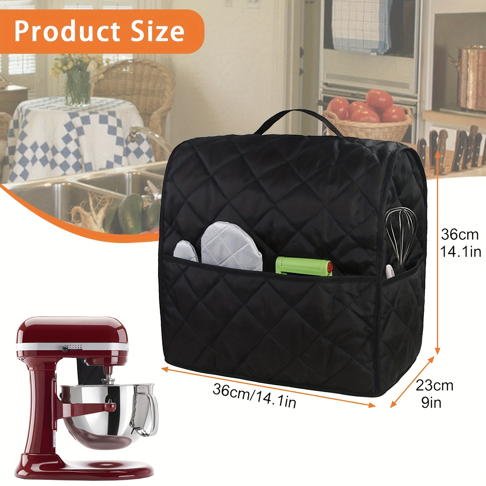Kitchenaid Stand Mixer Cover With Organizer Bag - Protects And
