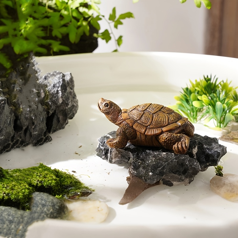 2pc Turtle Sculpture - A Perfect Decoration for Home, Office, Garden, Fish  Tank & More!