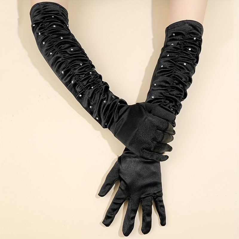 women's fashion half palm semi- finger pu leather Rhinestone gloves men's  fingerless hip-hop personality diy gloves