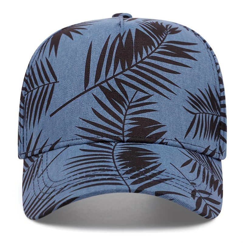 Classic Leaf Printed Baseball Hip Hop Mesh Trucker Hat - Temu