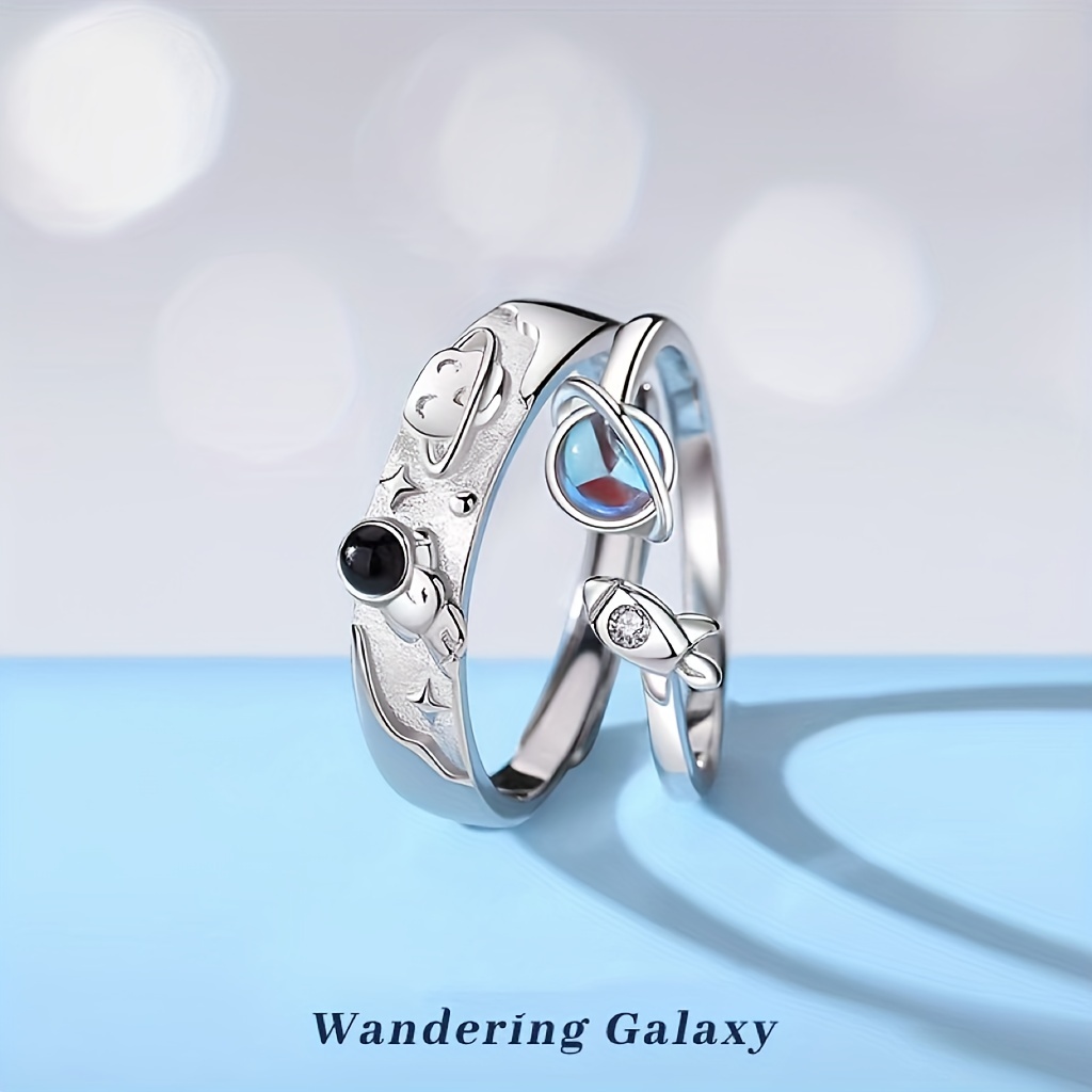 Cosmic Trail Planet Rings Women's Zircon Rhinestone Wedding Rings