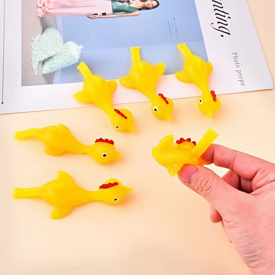 12 Pcs Catapult Turkey Tricky Fun Toy Catapult Chicken TPR Soft Material  Launch New Exotic Sticky Wall Chicken - Temu France