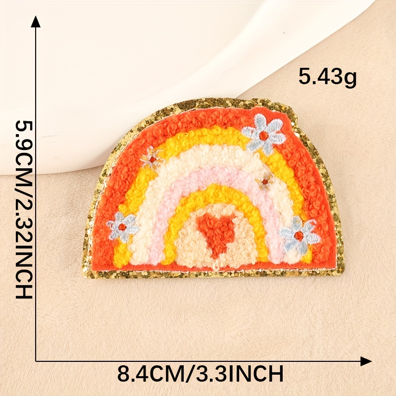 Colorful Rainbow Towel Embroidery Chenille Self adhesive - Temu