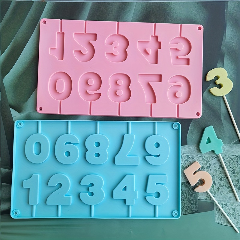 Number 0 9 Square Chocolate Silicone Mold Diy Cake Mold - Temu