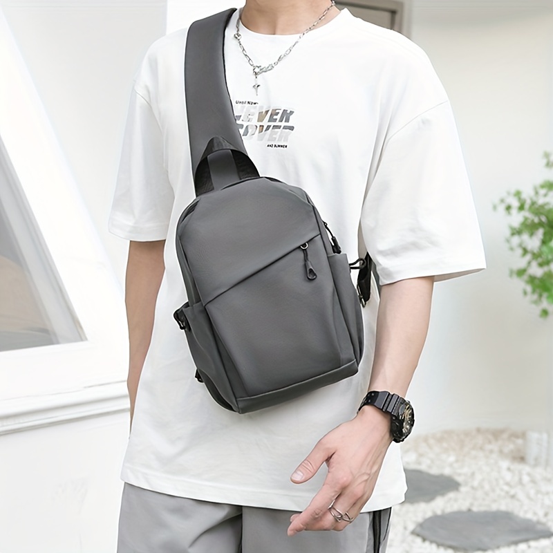 1pc Men's Fashion Casual Shoulder Bag, Outdoor Sports Simple Lightweight Comfortable Crossbody Bag, Christmas Styling & Gift,Temu