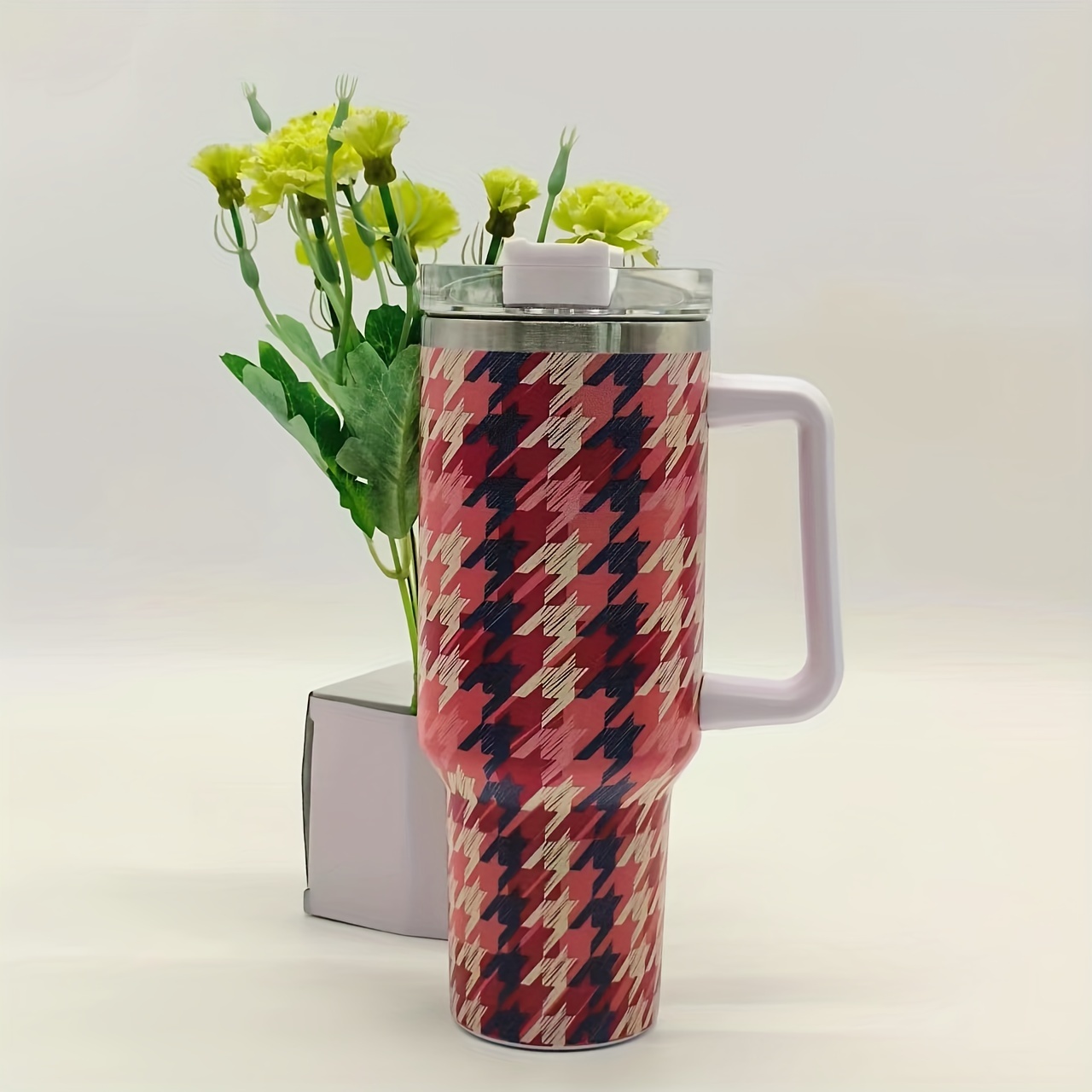 Plaid Tumbler With Lid Stainless Steel Insulated Water - Temu