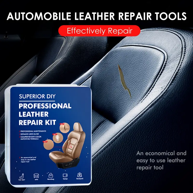 Leather Vinyl Seat Repair Kit Convenient Adhesive Leather Scratch Repair Kit  Interior Repair, Shop Now For Limited-time Deals