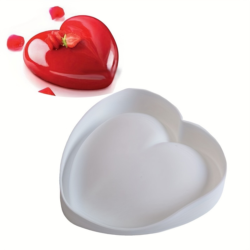 

1pc, Valentine's Day White Big Love Mousse Silicone Cake Mold Baking Diy Chocolate French Dessert Mold Fondant Tool Baking Supplies Halloween Christmas Party Favors