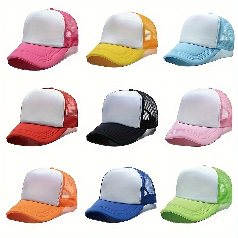 

6pcs/set Candy Color Mesh Baseball Cap Casual Breathable Outdoor Sports Trucker Hat Lightweight Adjustable Dad Hats For Women Men