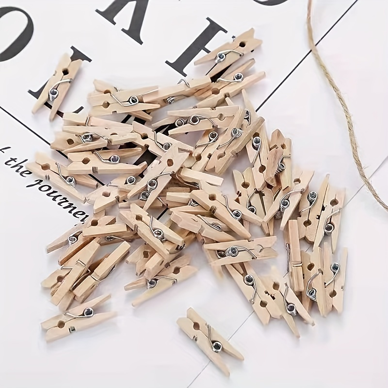 Mini Clothespins For Photo, Small Clothespins, Natural Wooden Mini