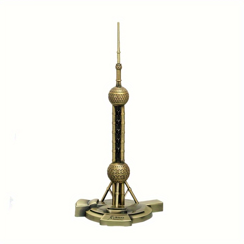 1pc Metal Simulation Eiffel Tower, Leaning Tower Of Pisa, Oriental Pearl Tower Model Decoration, Home Decoration, Holiday Gifts