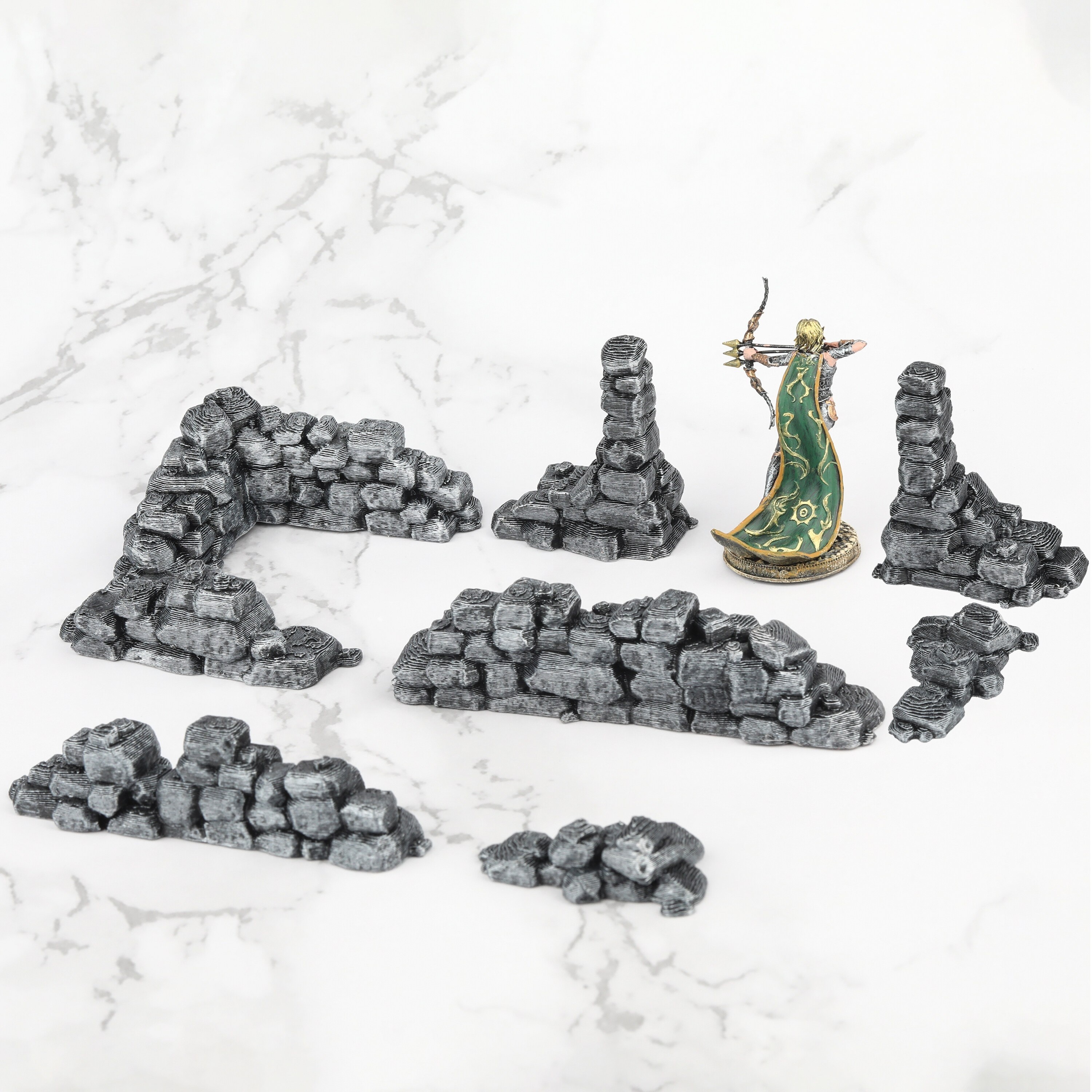 

Stone Wall Ruins For Gaming, Miniature Terrain Building Tabletop Game Accessories, Role Playing Game Accessories
