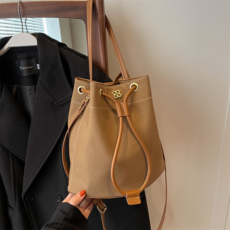 Fashion Drawstring Bucket Bag Trendy Crossbody Bag Women s Temu