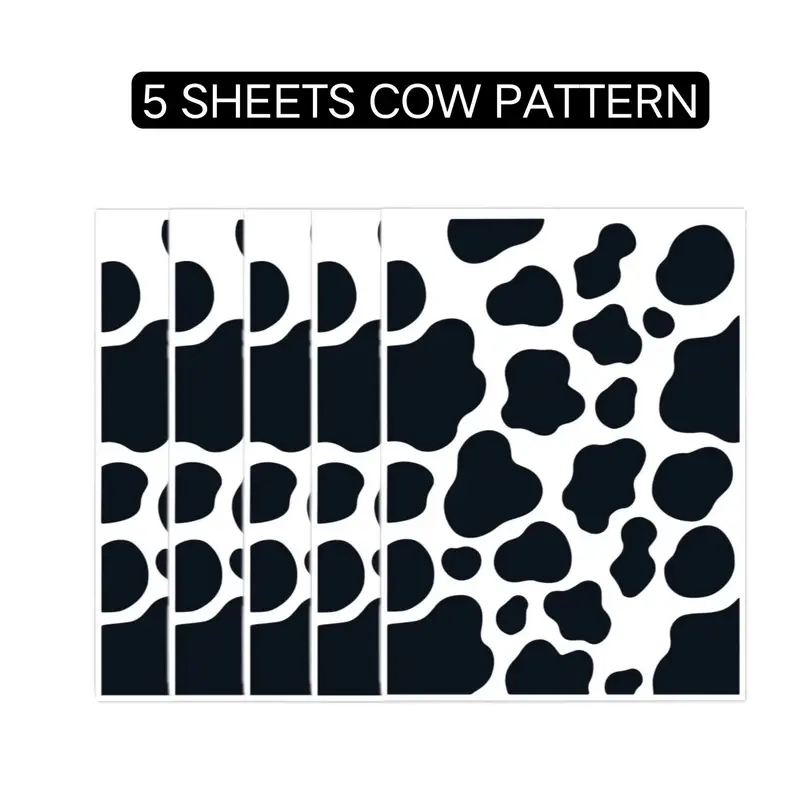 Cow Print Pvc Sticker Black Vinyl Removable Cow Pattern - Temu
