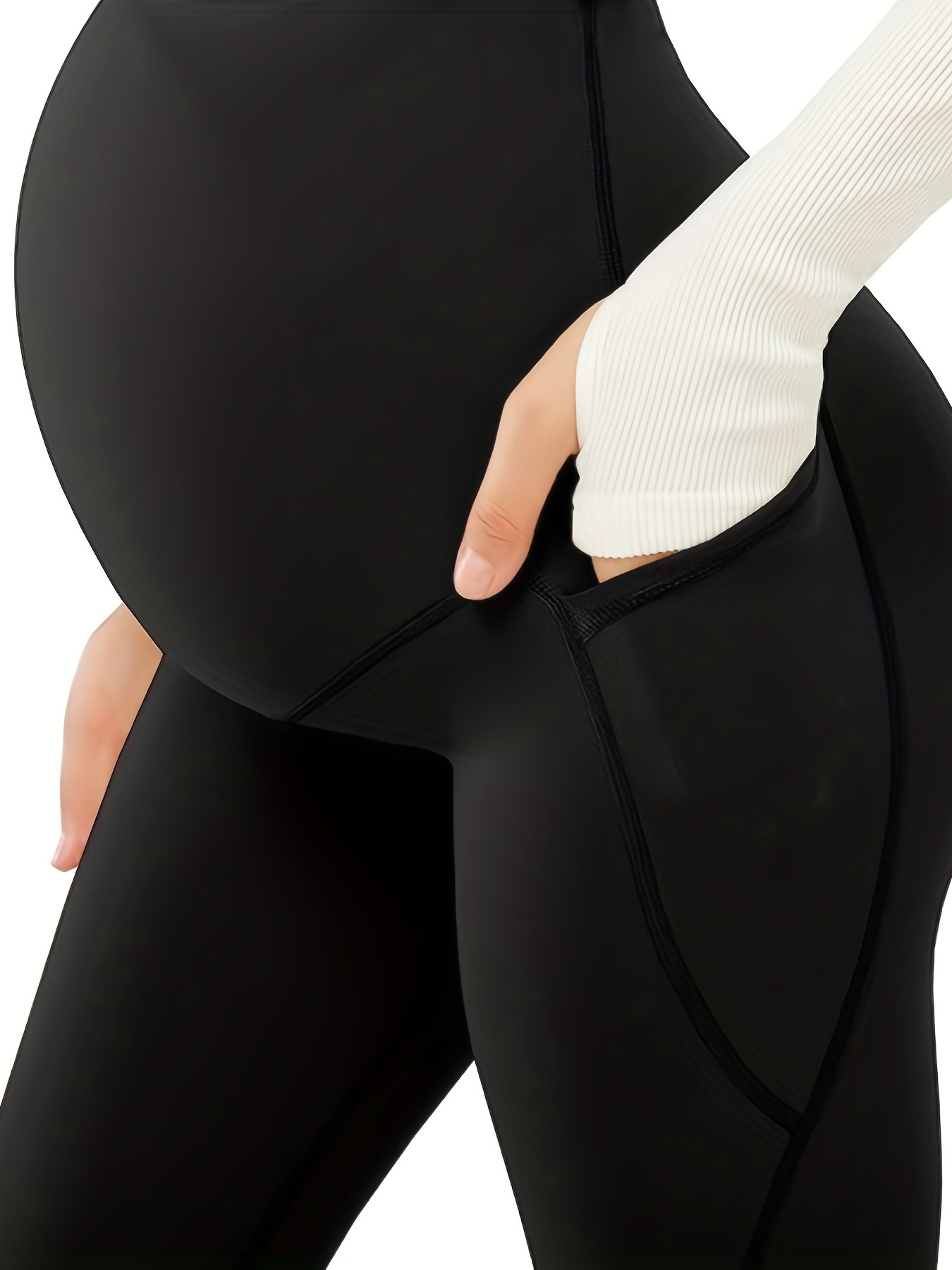 Comfy Stretchy High Waist Tummy Support Maternity Sweatpants - Temu Canada