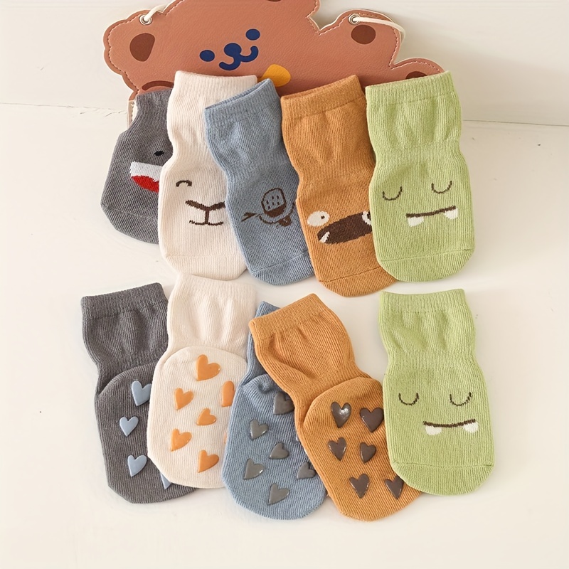 Happy Cherry 3 pares de calcetines de algodón para bebé, calcetines  antideslizantes de dibujos animados