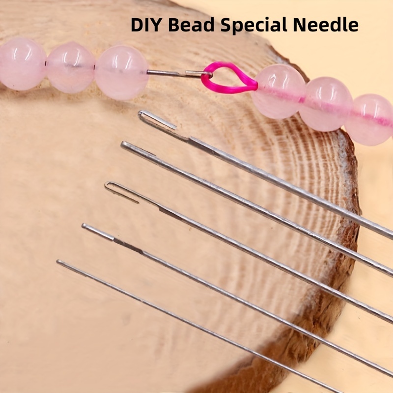 2pcs Beaded Needles With Steel Needles, Long And Thin Beaded Leads, Side  Threaded Hooks And Beads For DIY Handmade Jewelry Sewing Tool Daily Use  Needl