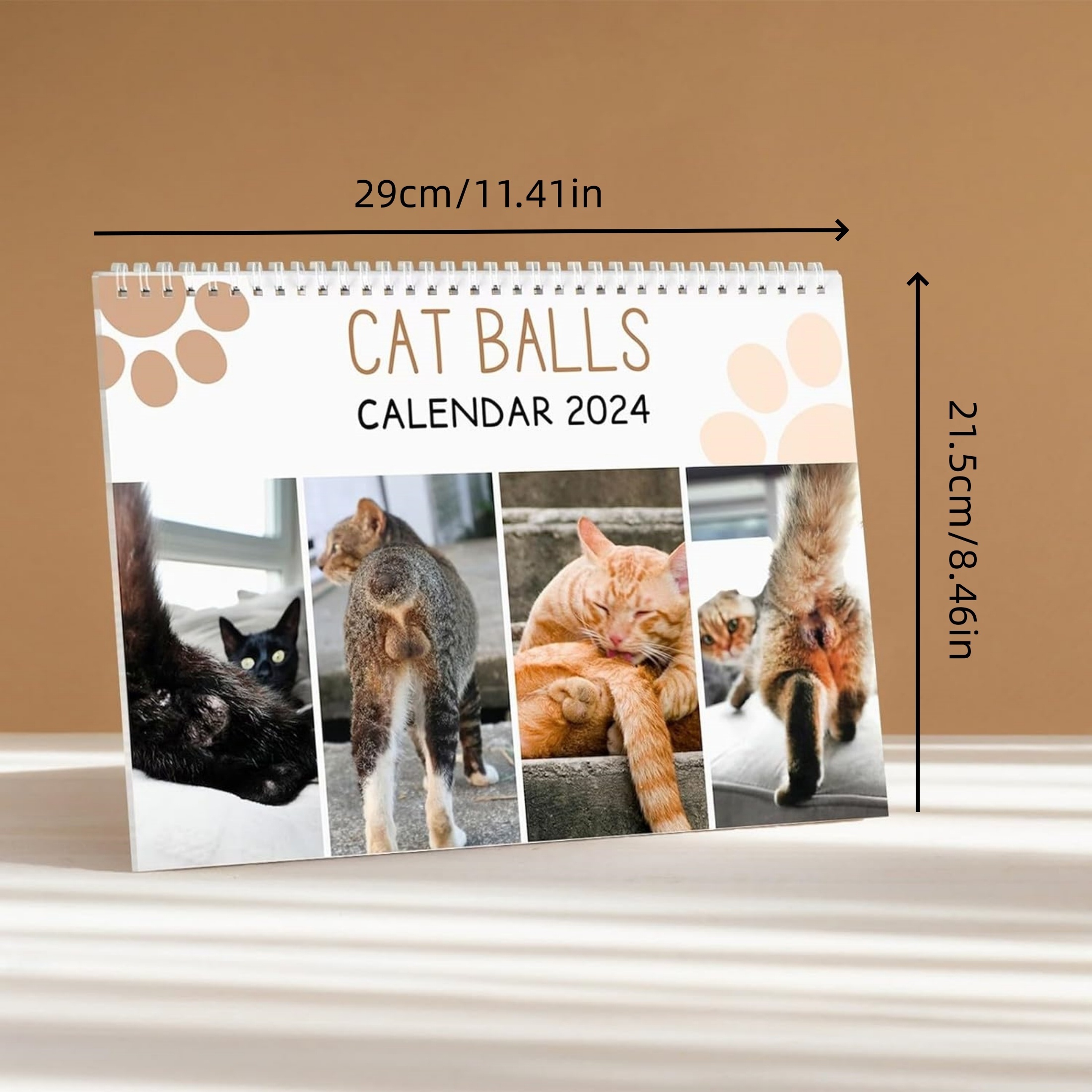 Funny Cat Calendar 2024 cat Balls Calendar 2024 New Funny Temu