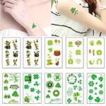 St. Patrick's Day Tattoo Stickers Waterproof Sweatproof Green Hat Clover Facial Festival Temporary Tattoo Stickers