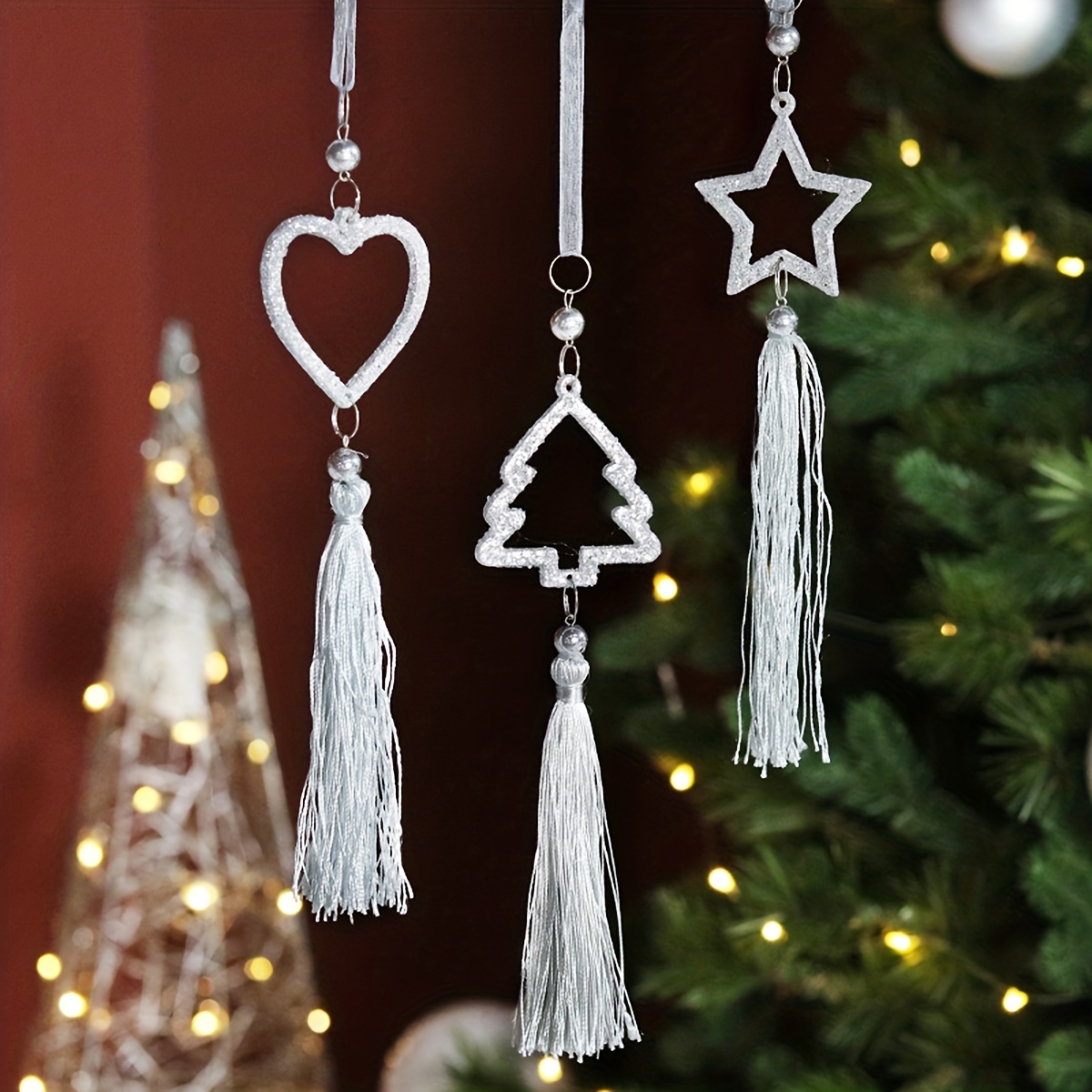 2pcs Christmas Tree Decoration Crystal Ornament, Hanging Crystal Acrylic  Christmas five-star Drop Crystal Ornaments For Christmas Tree Winter New  Year Party Supplies